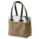 Filson Tan/White Canvas Top Zip Tote FIL-70089-TW