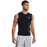 Under Armour Men's Heatgear Sleeveless Black/White Compression Shirt 1361522-00100 - Main Image