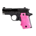 Sig Sauer P238 ESP Nitron, Polished slide with Scroll Engraving, Pink Hogue Grip 238-380-ESP