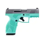 Taurus GX2 TORO 9mm 3.38'' Bbl Fixed Front Adj Rear Sights Striker SAO Poly Grip MIL-STD-1913 Rail Cyan/Stainless Pistol w/(1) 13rd Mag 1-GX2P939C - Main Image