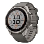 Garmin Fenix 9 Pro 47mm Titanium Smartwatch w/ Solar Display, Pebble Gray-Silver Gray Silicone Band 010-04338-05 - Main Image