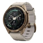 Garmin Fenix 9 Pro 43mm Autumn Gold Ti Smartwatch w/inReach Premium,AMOLED Display,Bone Leather Band&Cream-French Gray Silicone Band 010-04335-40 - Main Image