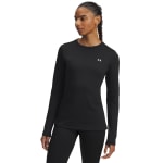 Under Armour Women's Coldgear Base 4.0 Crew Longsleeve Black/White Shirt 6004070-00200 - Main Image