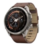 Garmin Fenix 9 Pro 51mm Titanium Smartwatch w/inReach Premium,AMOLED Display, Walnut Leather Band & Pebble Gray-Silver Gray Silicone Band 010-04337-40 - Main Image