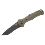 Benchmade Claymore 154CM Stainless Steel 60-62HRC Tanto Serrated 3.6" Knife w/Ranger green Grivory Handle 9071SBK-03 - Main Image