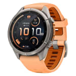 Garmin Fenix 9 Pro 43mm Titanium Smartwatch w/ inReach, AMOLED Display, Shell Pink-Autumn Orange Silicone Band 010-04335-00 - Main Image