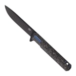 Tekto F2 Bravo Black D2 Blade Forged Carbon Handle Blue Titanium Accents Fine Edge Folding Knife F2R-CCBK-D2BK1-A2 - Main Image