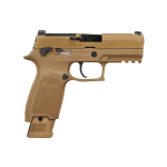 Sig Sauer M18 MA Compliant 9mm Luger 3.9" Bbl Striker Siglite Rail Manual Safety Modular Polymer Grip Coyote Pistol w/(3) 10rd Mags M18-9-CSS-MS-MA - Main Image