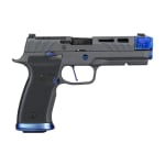Sig Sauer P320 Nightshift 9mm 4.6" Threaded Bbl Black/Blue Handgun w/ Compensator, SIG-LOC Slide, 2x21rd Magazines 320SXGF-9-BXR3-COMP-BLUE - Main Image
