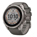 Garmin Fenix 9 Pro 51mm Titanium Smartwatch w/ inReach, Solar Display, Pebble Gray-Silver Gray Silicone Band 010-04339-00 - Main Image