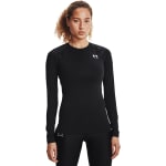 Under Armour Women's Heatgear Longsleeve Black/White Compression Shirt 1365459-00100 - Additional Image 1