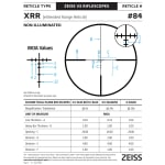Zeiss V3 2.5-8x35mm Rimfire 1-inch .25 MOA XRR Reticle (#84) Fixed Parallax @ 50yds Capped Turrets Riflescope 522703-9884-000 - Reticle Image 2