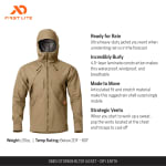 First Lite Men's Omen Stormshelter Jacket Dry Earth XL MOOSJDEXL
