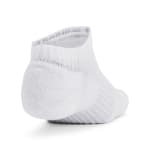 Under Armour Adult Unisex TC White/Black No-Show Socks 1386317-10000 - Additional Image 2