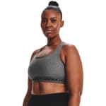 Under Armour Women's Crossback Mid Bra Charcoal Light Heather/Black 1361036-01900 - Additional Image 3