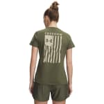 Under Armour Women's Freedom Flag Shortsleeve Marine OD Green/Desert Sand Shirt 6017060-39000 - Additional Image 1