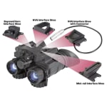 AGM NVG-40 3APW Gen 3 Auto-Gated 2000+ FOM White Phosphor IIT Dual Tube Night Vision Goggle/Binocular 14NV4123474111