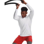 Under Armour Men's Coldgear Longsleeve White/Black Fitted Crew Shirt 1366068-10000 - Additional Image 4