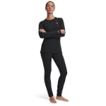 Under Armour Women's Coldgear Base 3.0 Black/White Leggings 6004068-00200 - Additional Image 2
