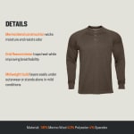 First Lite Men's ThermaGrid Merino Henley Morel XL MBTHNMRXL