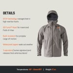 First Lite Men's Vapor Stormlight Rain Jacket Walnut XL MOVAPWNXL