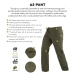 First Tactical Men's A2 Pants 2-Way Stretch Water Resistant Double-Dyed Midnight Navy 114038-729 - Additional Image 2