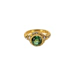 Alex Sepkus 18K and Diamond "Circle" Ring Afghani Green Tourmaline 2.62ct and 14 White Diamonds 0.46ct R-84D