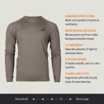 First Lite Men's Wick LS Crew Walnut XL MTWLCWNXL
