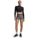 Under Armour Women's Heatgear Charcoal Light Heather/Black Shorty Shorts 6010725-01900 - Additional Image 2