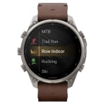 Garmin Fenix 9 Pro 47mm Titanium Smartwatch w/inReach Premium,AMOLED Display, Walnut Leather Band & Pebble Gray-Silver Gray Silicone Band 010-04336-40 - Additional Image 5