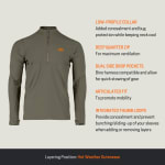 First Lite Men's Trace Quarter Zip Conifer XL MTTRQCNXL