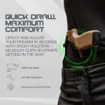 Sticky Holsters Optics Ready IWB/Pkt & Ambi Micro Handguns w/Optics, Sig P938, Kimber Micro 9 Sticky Holster OR-1