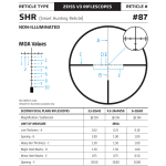 Zeiss V3 4.5-14x44mm 30mm .25 MOA SHR Reticle (#87) Fixed Parallax @ 150yds Capped Turrets Riflescopes 522722-9887-000 - Reticle Image 2