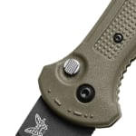 Benchmade Claymore 154CM Stainless Steel 60-62HRC Tanto Serrated 3.6" Knife w/Ranger green Grivory Handle 9071SBK-03 - Additional Image 3