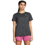 Under Armour Women's Tech Twist Shortsleeve Black/White Shirt 1384230-00100 - Additional Image 1
