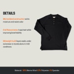 First Lite Men's ThermaGrid Merino Henley Black MD MBTHNBKMD