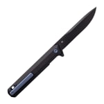 Tekto F2 Bravo Black D2 Blade Black G10 Handle Blue Titanium Accents Fine Edge Folding Knife F2R-G1BK-D2BK1-A2 - Additional Image 1