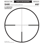 Zeiss V3 4.5-14x50mm 30mm .25 MOA SHRi Illum Reticle (#87) Adj Parallax 25yds Ext Elev Capped Wind Riflescope w/Ballistic Stop 522742-9987-070 - Reticle Image 2