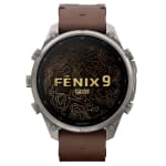 Garmin Fenix 9 Pro 47mm Titanium Smartwatch w/inReach Premium,AMOLED Display, Walnut Leather Band & Pebble Gray-Silver Gray Silicone Band 010-04336-40 - Additional Image 1