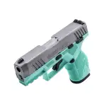 Taurus GX2 TORO 9mm 3.38'' Bbl Fixed Front Adj Rear Sights Striker SAO Poly Grip MIL-STD-1913 Rail Cyan/Stainless Pistol w/(1) 13rd Mag 1-GX2P939C - Additional Image 2