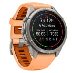 Garmin Fenix 9 Pro 43mm Titanium Smartwatch w/ Built-In Flashlight, AMOLED Display, Shell Pink-Autumn Orange Silicone Band 010-04335-05 - Additional Image 2