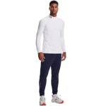 Under Armour Men's Coldgear Longsleeve White/Black Fitted Mock Shirt 1366066-10000 - Additional Image 1