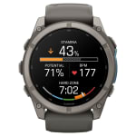 Garmin Fenix 9 51mm Titanium-Color Smartwatch w/ Built-In Flashlight, AMOLED Display, Pebble Gray Silicone Band 010-04763-00 - Additional Image 3