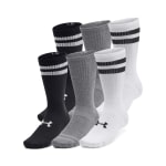 Under Armour Adult Unisex Essential White/Black Crew Socks 1387058-10100 - Additional Image 3