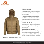 First Lite Men's Whitecloud Down Jacket Dry Earth XL MOWCJDEXL