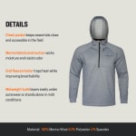 First Lite Men's ThermaGrid Merino Hoody Heather Grey XL MBTGHHGXL