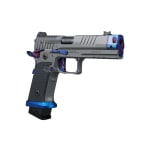 Sig Sauer P211 Nightshift 9mm 4.4" Bbl Steel-Frame Platinum & Blue SAO Handgun w/ Compensator, Fiber Optic Sight, 1x23rd & 2x21rd Mags 211F-9-GTO-BLUE - Additional Image 4