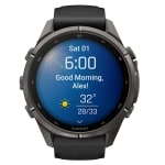 Garmin Fenix 9 Pro 43mm Carbon Gray DLC Titanium Smartwatch w/ Built-In Flashlight, AMOLED Display, Black-Pebble Gray Silicone Band 010-04335-15 - Additional Image 8