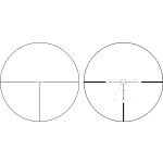 Bushnell 3-15x Magnification 50mm Lens R7 ED Black Riflescope SFP MRAD Fiber Dot w/ Holdover Illuminated Reticle EXO Protective Barrier R7-31550M2 - Reticle Image 1