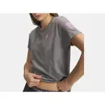 Under Armour Women's Freedom Flag Shortsleeve Castlerock Light Heather/Prime Pink Shirt 6017060-02500 - Additional Image 2